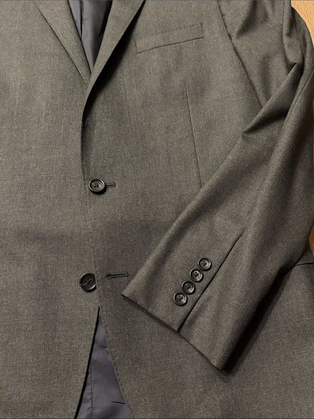 Loro Piana J Crew Ludlow Suit Jacket 42L Gray Italian Super 120s Wool Blazer
